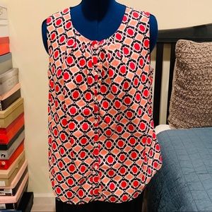 NWT Lands End Summer Sleeveless Pattern Top